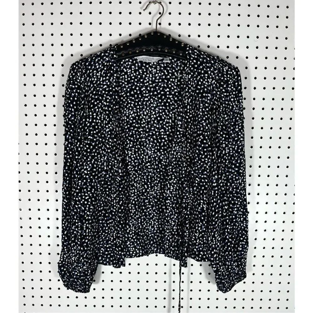 & Other Stories polka dot print wrap blouse size 2